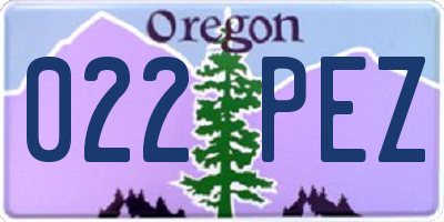 OR license plate 022PEZ