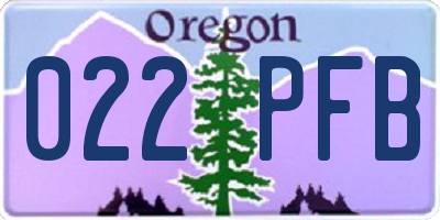 OR license plate 022PFB