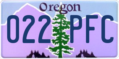 OR license plate 022PFC