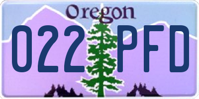 OR license plate 022PFD