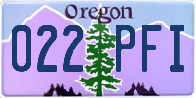OR license plate 022PFI
