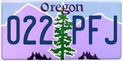 OR license plate 022PFJ