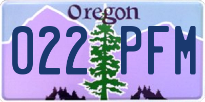OR license plate 022PFM