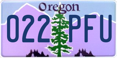 OR license plate 022PFU