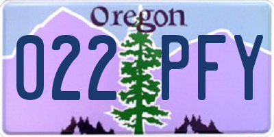OR license plate 022PFY
