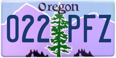 OR license plate 022PFZ
