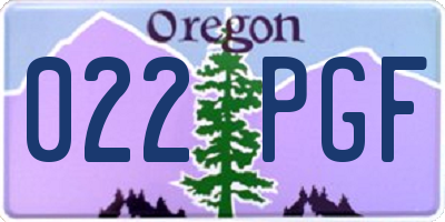 OR license plate 022PGF