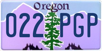 OR license plate 022PGP