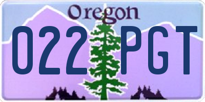 OR license plate 022PGT
