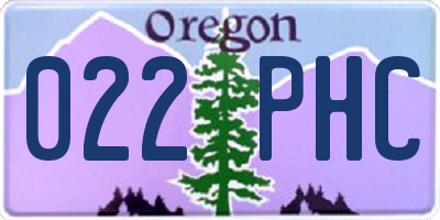 OR license plate 022PHC