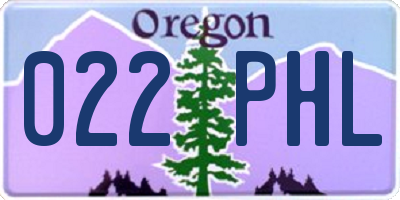 OR license plate 022PHL