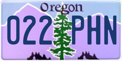 OR license plate 022PHN