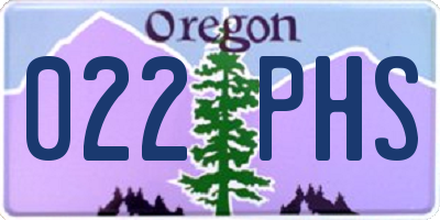 OR license plate 022PHS
