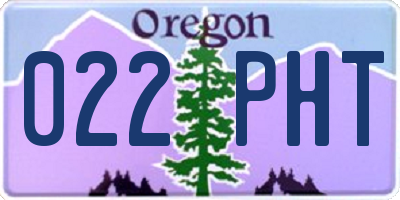 OR license plate 022PHT