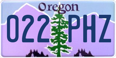 OR license plate 022PHZ