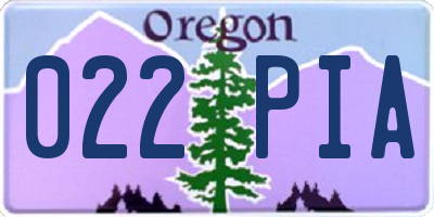 OR license plate 022PIA