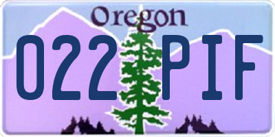 OR license plate 022PIF