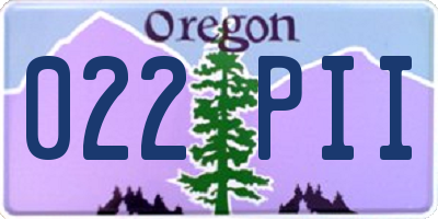 OR license plate 022PII