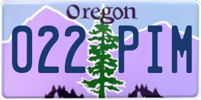 OR license plate 022PIM