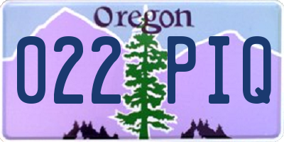 OR license plate 022PIQ
