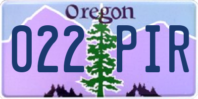 OR license plate 022PIR