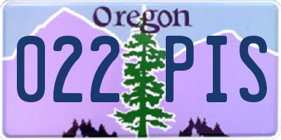 OR license plate 022PIS