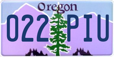 OR license plate 022PIU