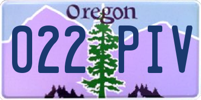 OR license plate 022PIV