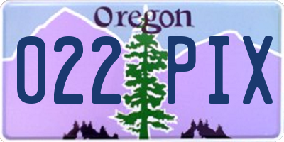 OR license plate 022PIX