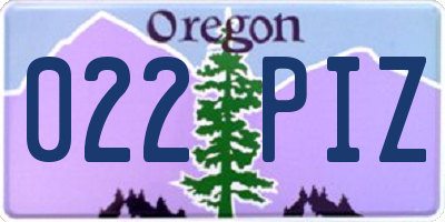 OR license plate 022PIZ