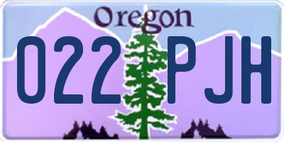 OR license plate 022PJH