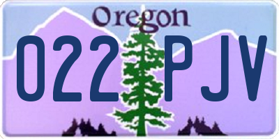 OR license plate 022PJV