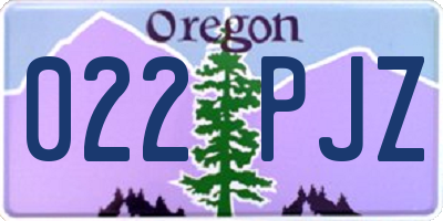 OR license plate 022PJZ