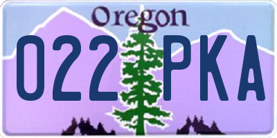 OR license plate 022PKA