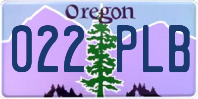 OR license plate 022PLB