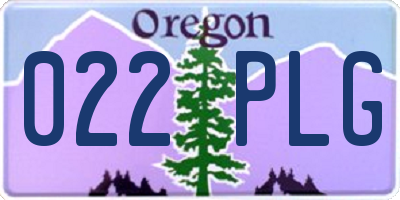 OR license plate 022PLG