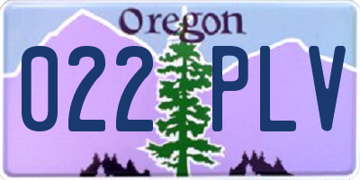 OR license plate 022PLV