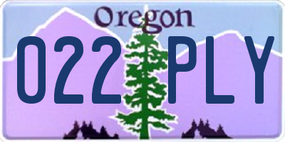 OR license plate 022PLY