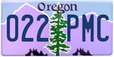 OR license plate 022PMC