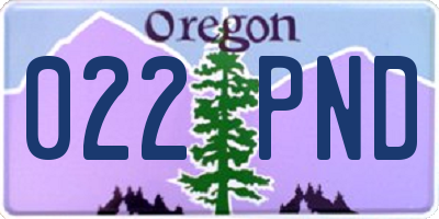 OR license plate 022PND