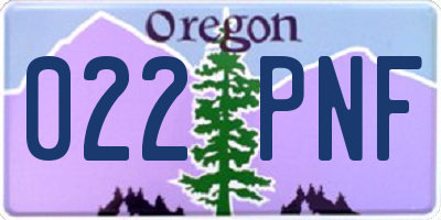 OR license plate 022PNF