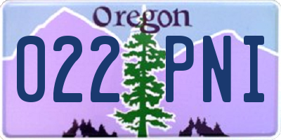 OR license plate 022PNI
