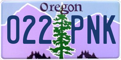 OR license plate 022PNK