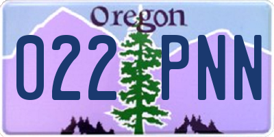OR license plate 022PNN