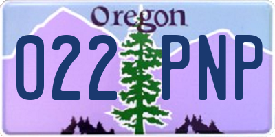 OR license plate 022PNP