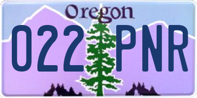 OR license plate 022PNR