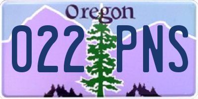 OR license plate 022PNS