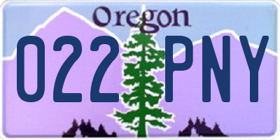 OR license plate 022PNY