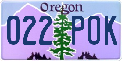 OR license plate 022POK