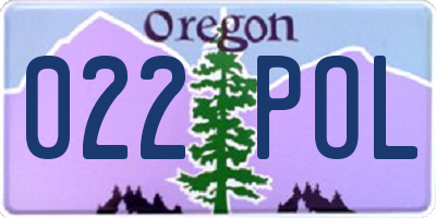 OR license plate 022POL
